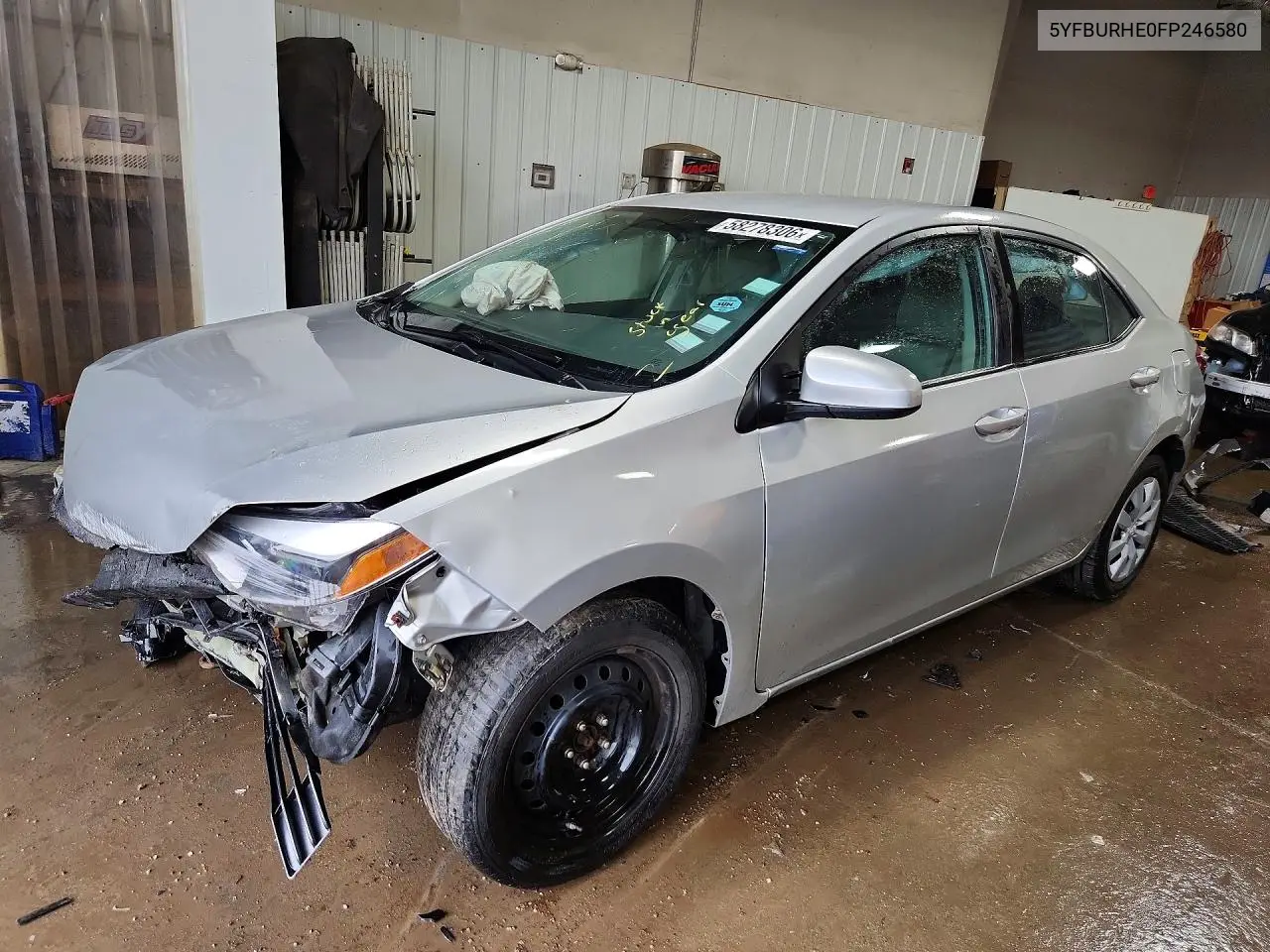 2015 Toyota Corolla Le VIN: 5YFBURHE0FP246580 Lot: 58278306