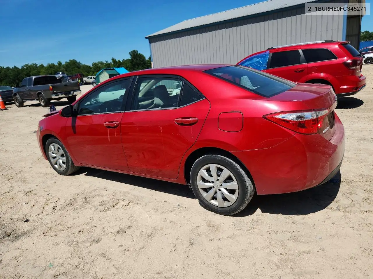 2015 Toyota Corolla Le VIN: 2T1BURHE0FC345271 Lot: 58714526