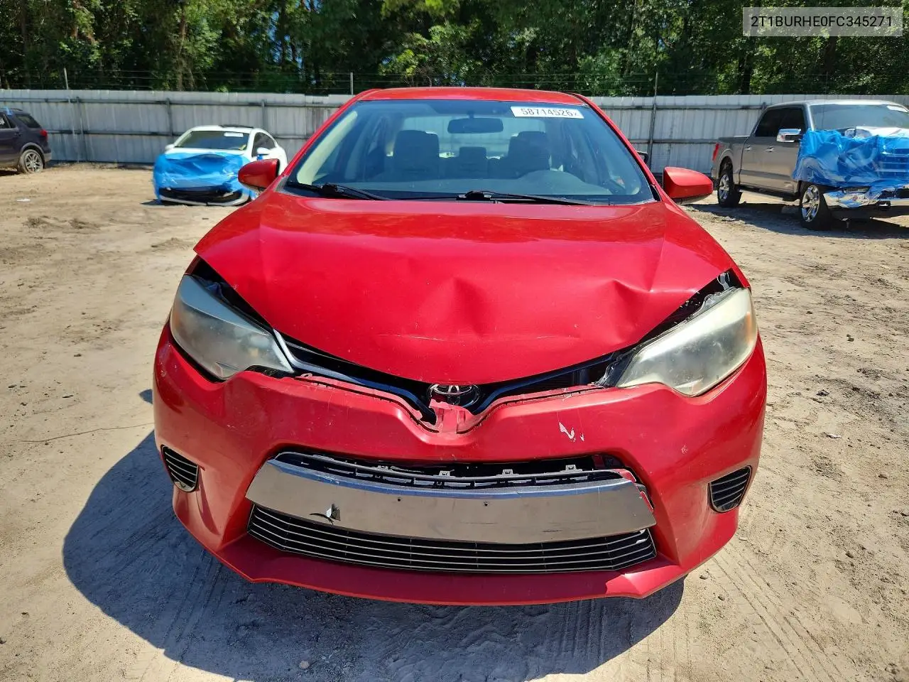 2015 Toyota Corolla Le VIN: 2T1BURHE0FC345271 Lot: 58714526