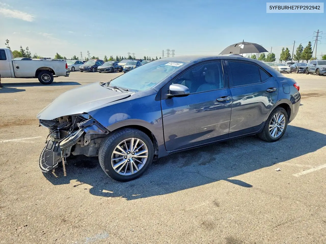 2015 Toyota Corolla Le Plus VIN: 5YFBURHE7FP292942 Lot: 61427756