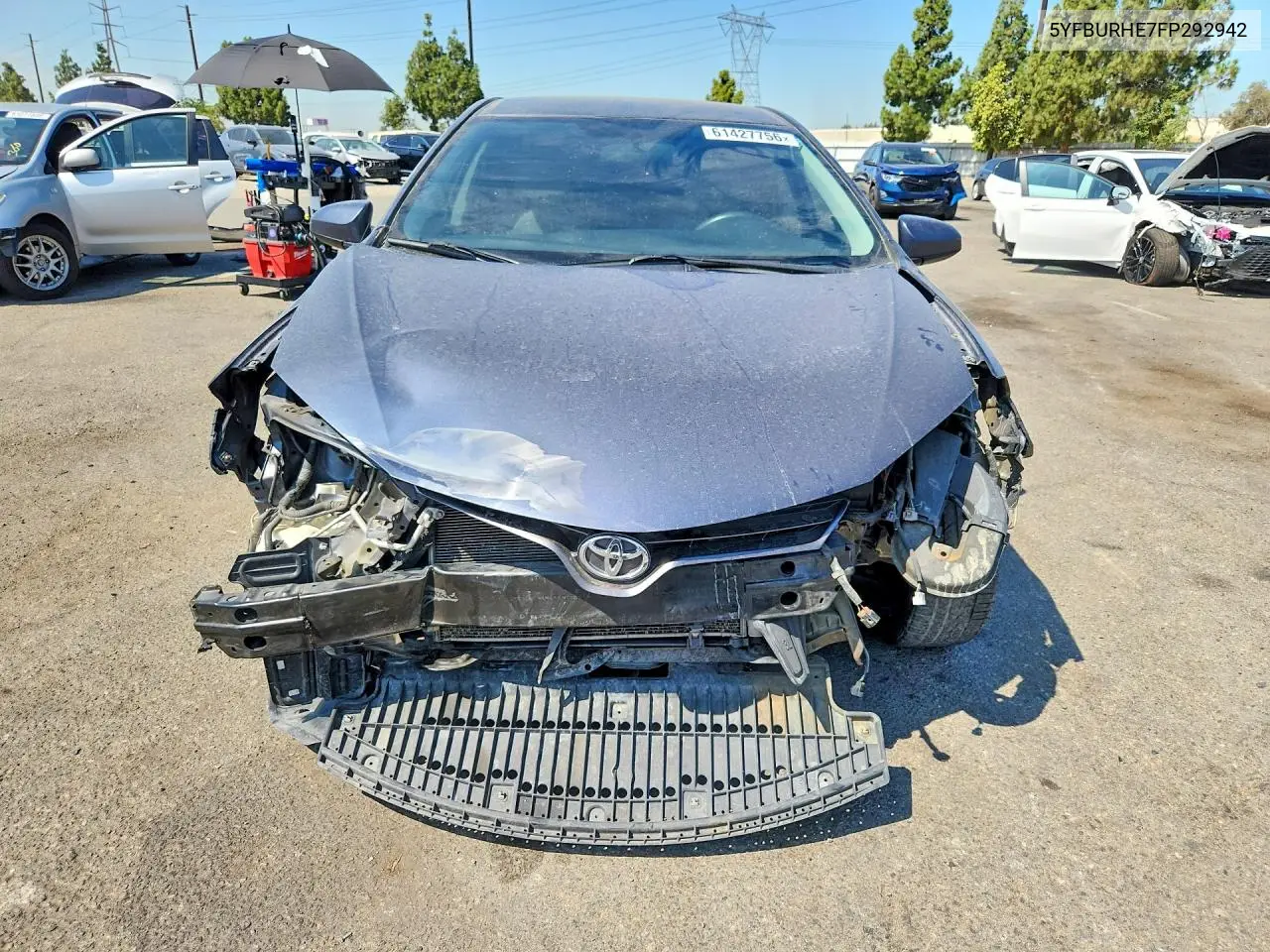 2015 Toyota Corolla Le Plus VIN: 5YFBURHE7FP292942 Lot: 61427756