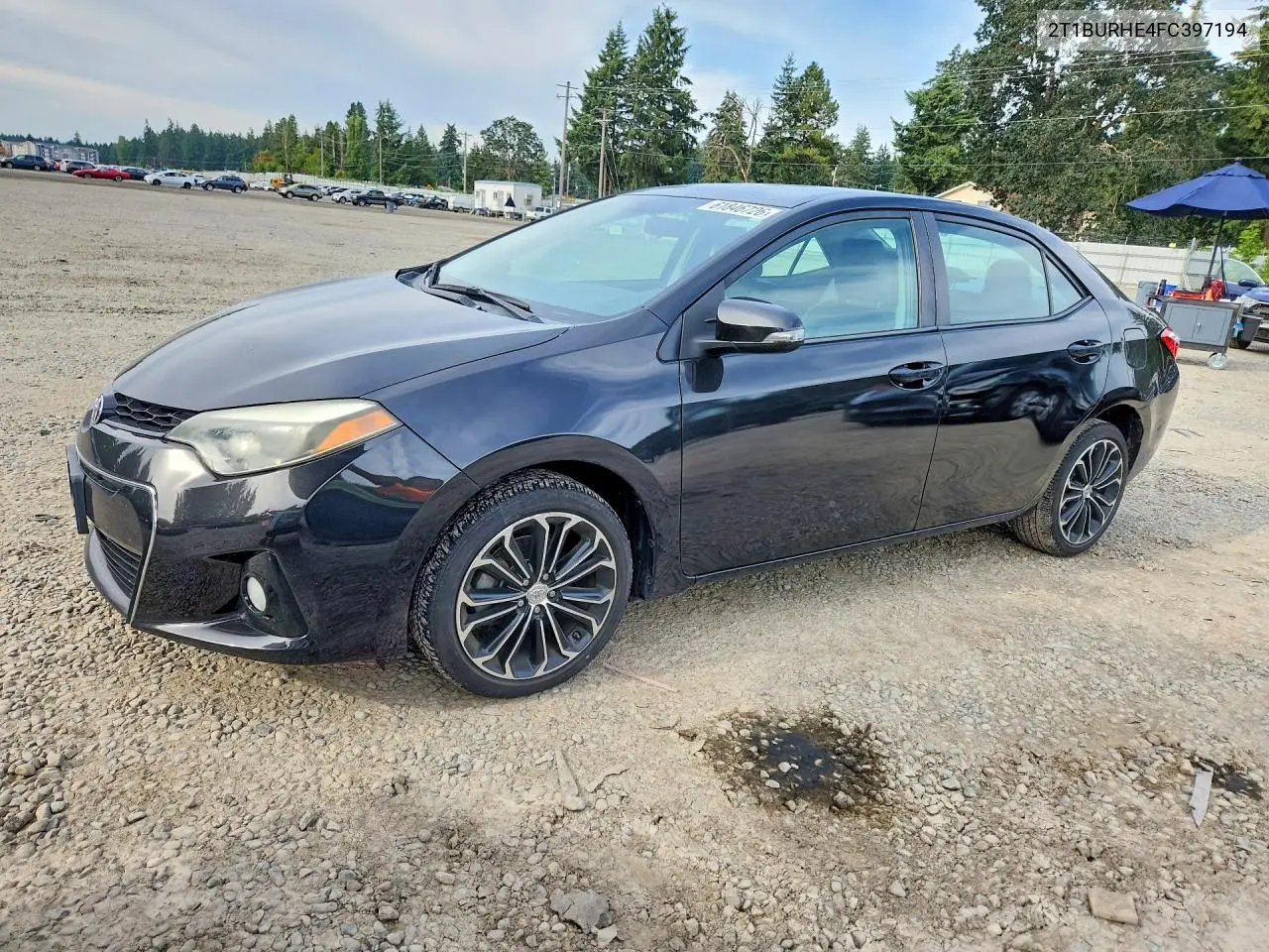 2015 Toyota Corolla S Plus VIN: 2T1BURHE4FC397194 Lot: 61846726