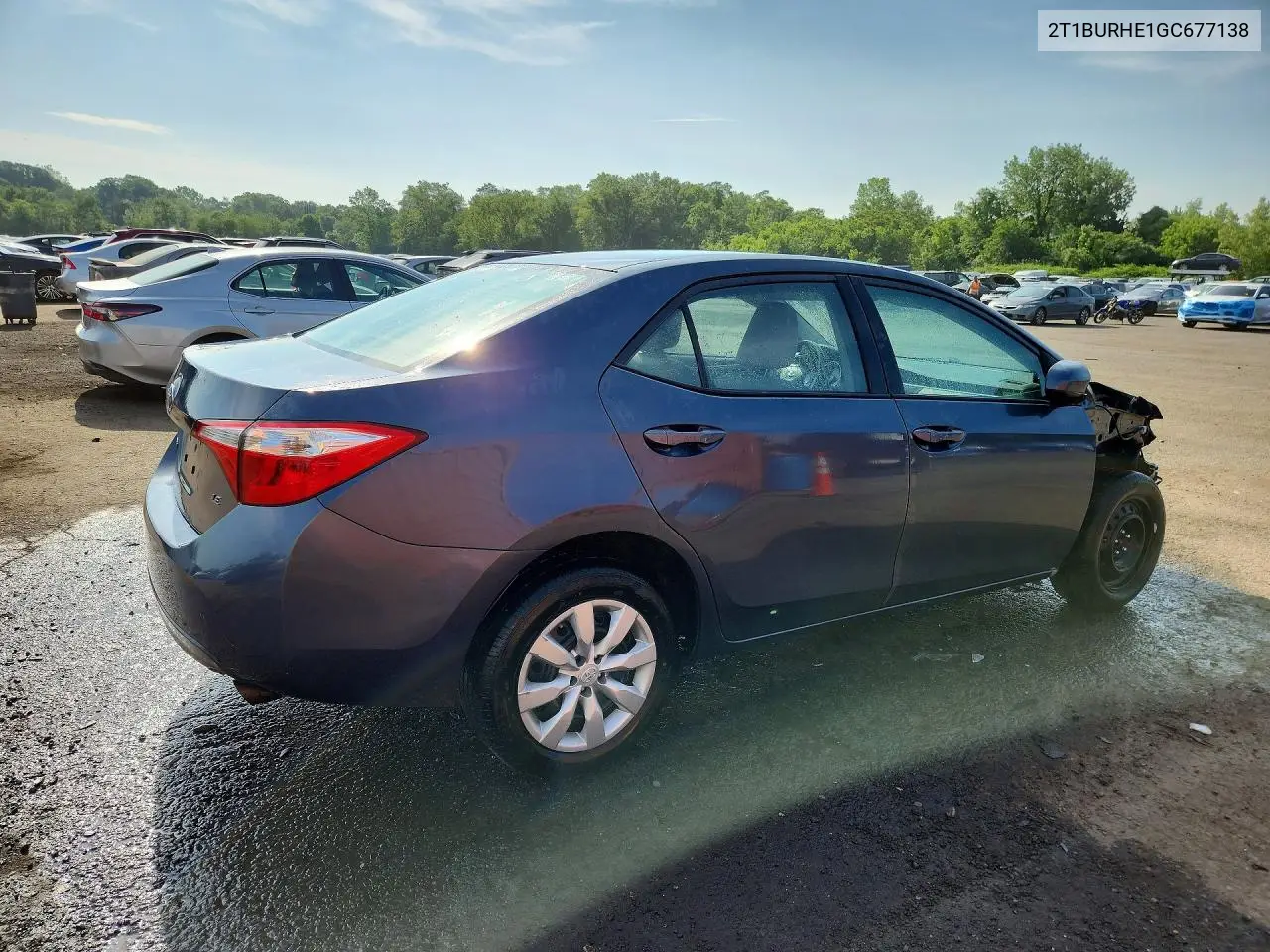 2016 Toyota Corolla Le VIN: 2T1BURHE1GC677138 Lot: 56816316