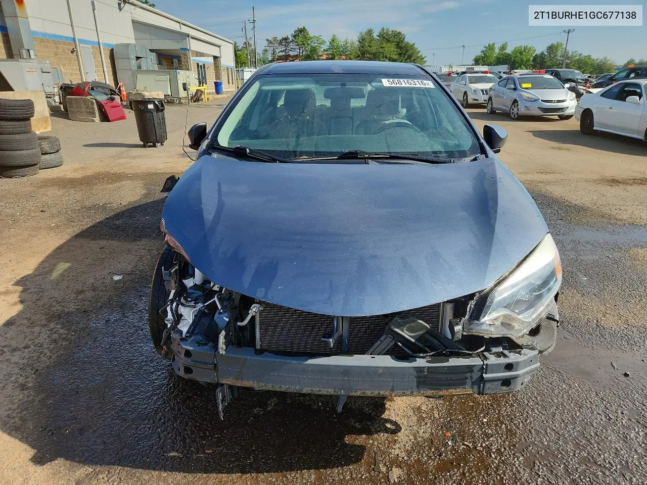 2016 Toyota Corolla Le VIN: 2T1BURHE1GC677138 Lot: 56816316
