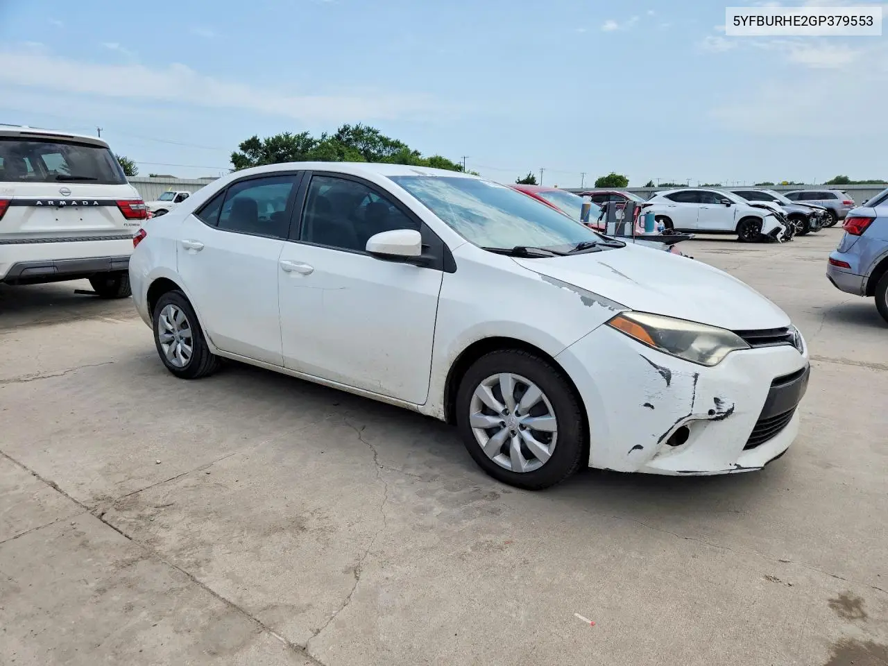 2016 Toyota Corolla Le VIN: 5YFBURHE2GP379553 Lot: 57596886