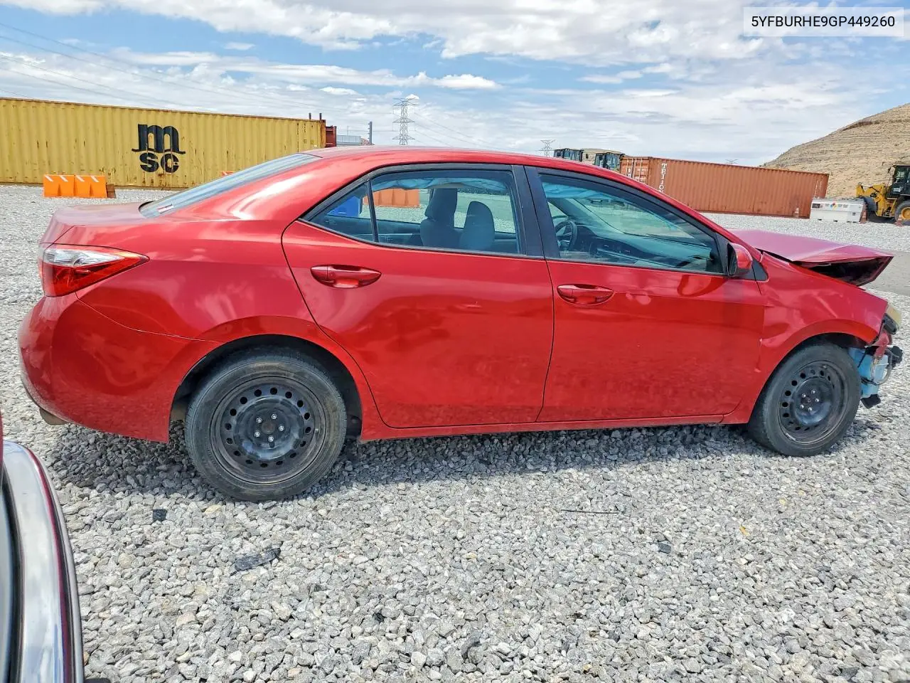 2016 Toyota Corolla Le VIN: 5YFBURHE9GP449260 Lot: 58402366