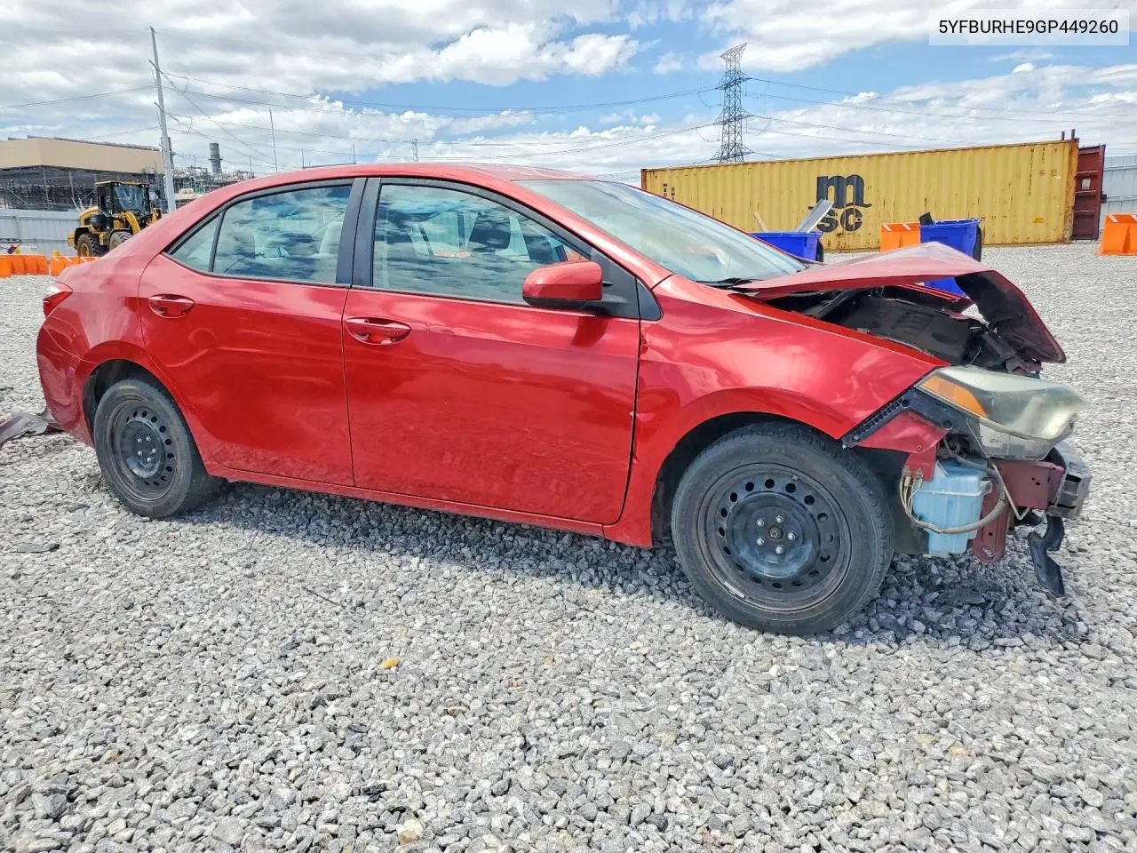 2016 Toyota Corolla Le VIN: 5YFBURHE9GP449260 Lot: 58402366