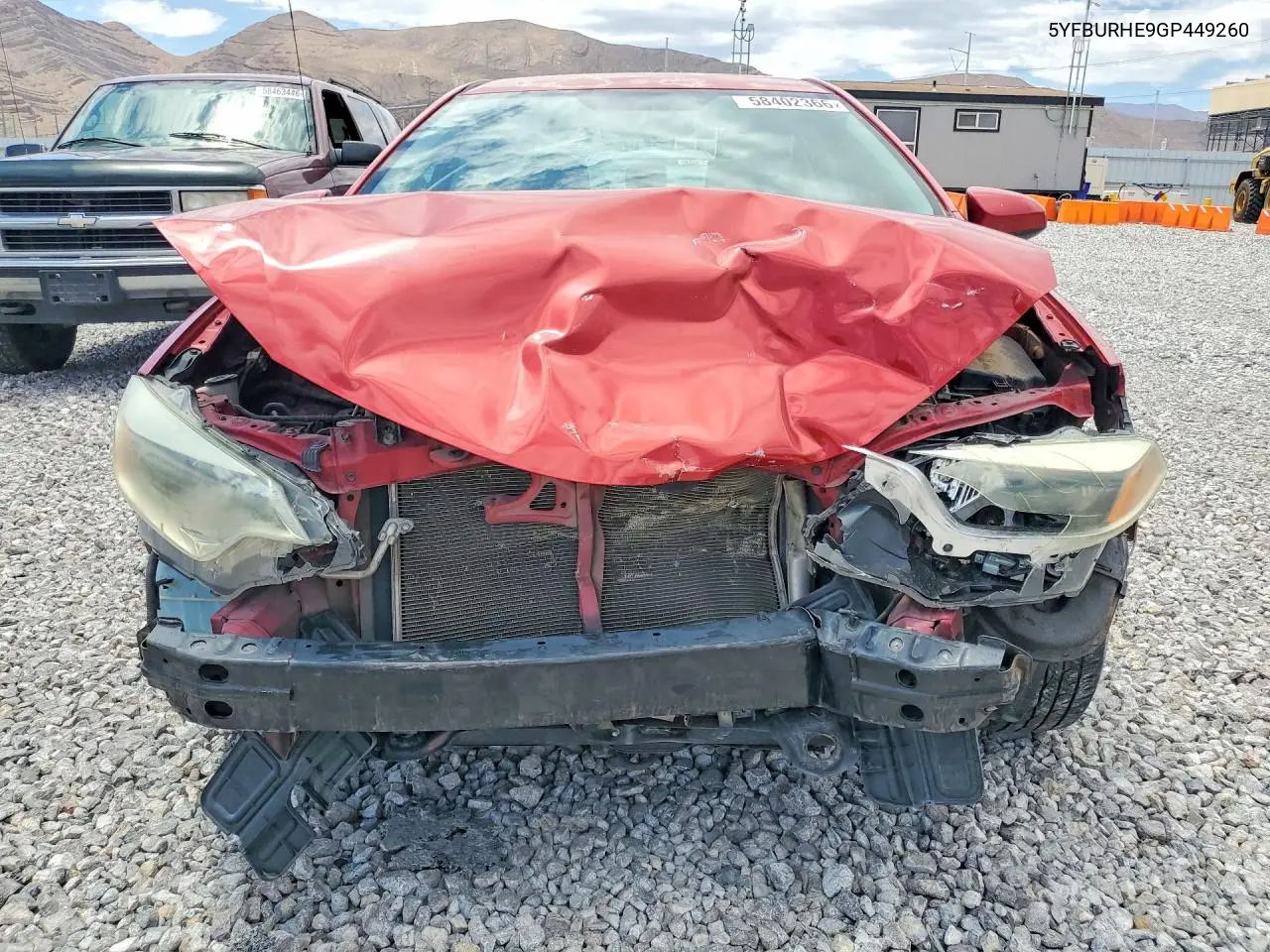 2016 Toyota Corolla Le VIN: 5YFBURHE9GP449260 Lot: 58402366