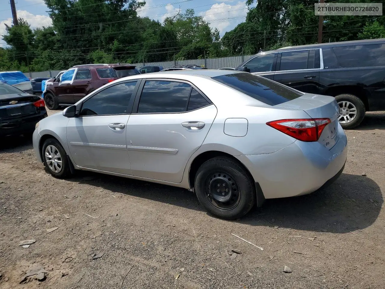 2016 Toyota Corolla L VIN: 2T1BURHE3GC728820 Lot: 60431856