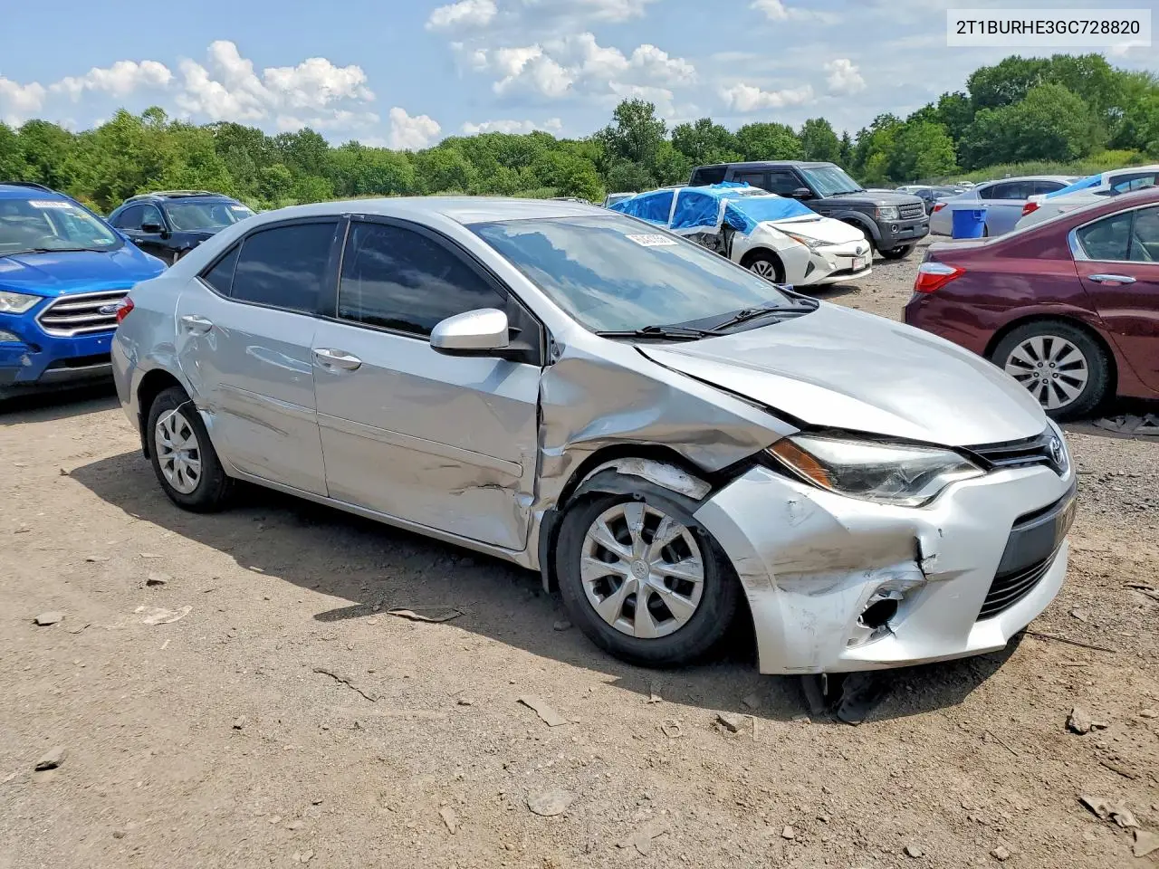 2016 Toyota Corolla L VIN: 2T1BURHE3GC728820 Lot: 60431856