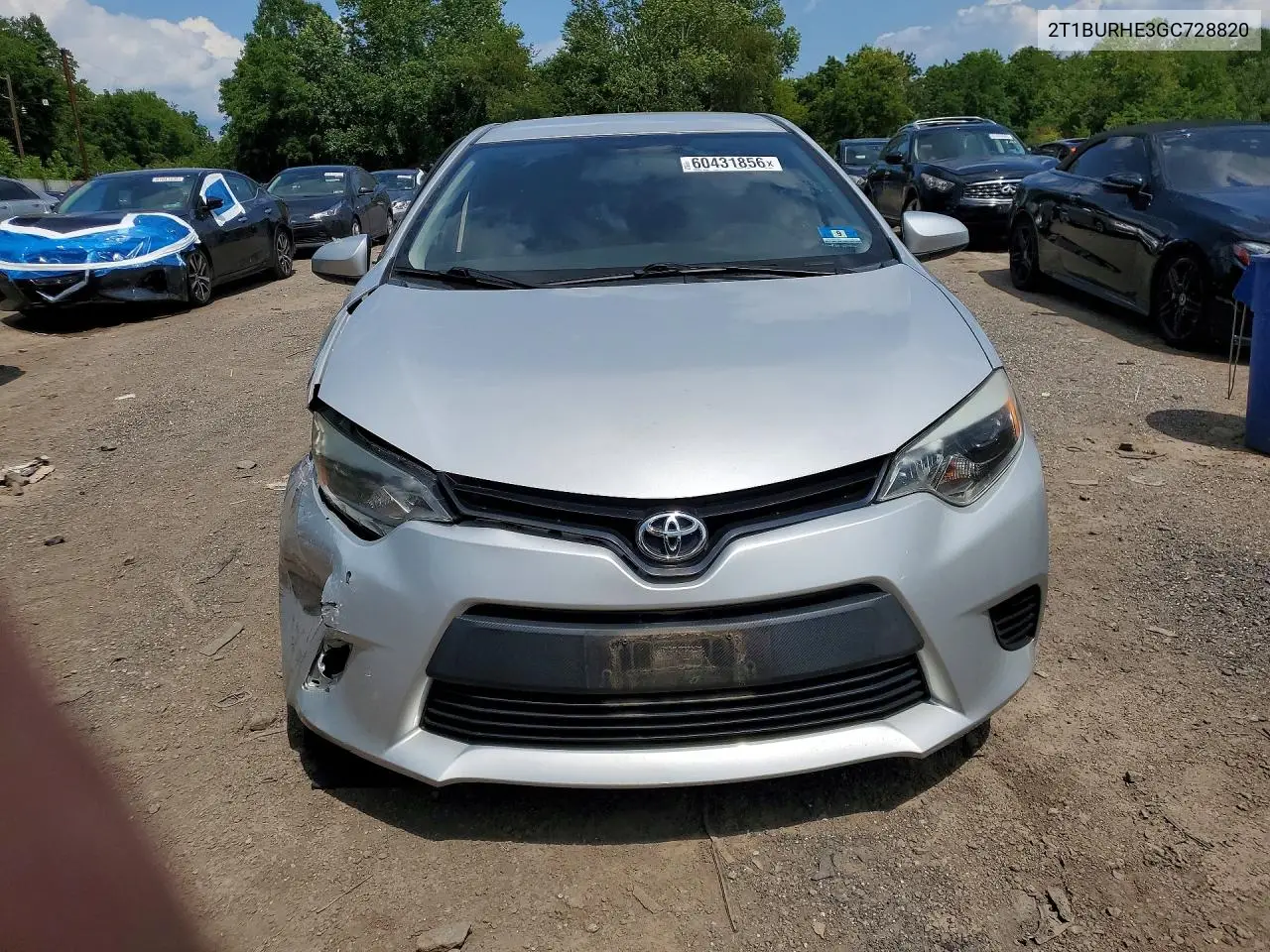 2016 Toyota Corolla L VIN: 2T1BURHE3GC728820 Lot: 60431856