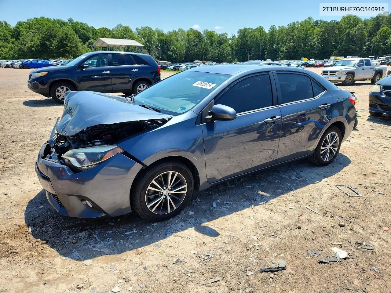 2016 Toyota Corolla Le Plus VIN: 2T1BURHE7GC540916 Lot: 60820516