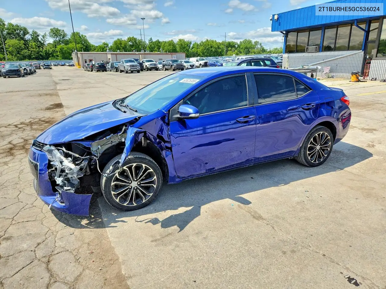 2016 Toyota Corolla S Premium VIN: 2T1BURHE5GC536024 Lot: 60925386