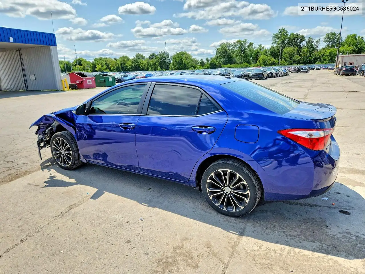 2016 Toyota Corolla S Premium VIN: 2T1BURHE5GC536024 Lot: 60925386