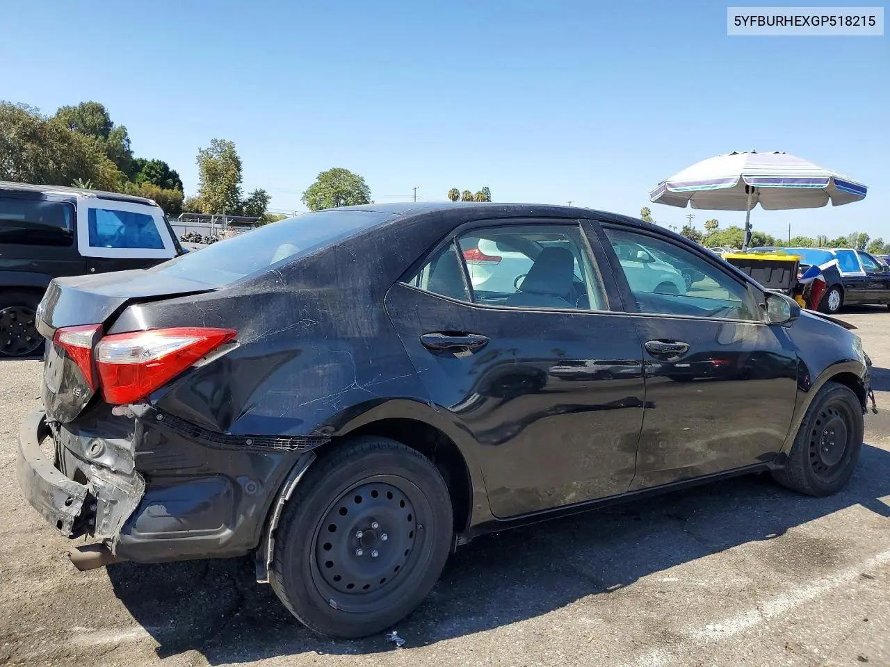 2016 Toyota Corolla Le VIN: 5YFBURHEXGP518215 Lot: 61218926