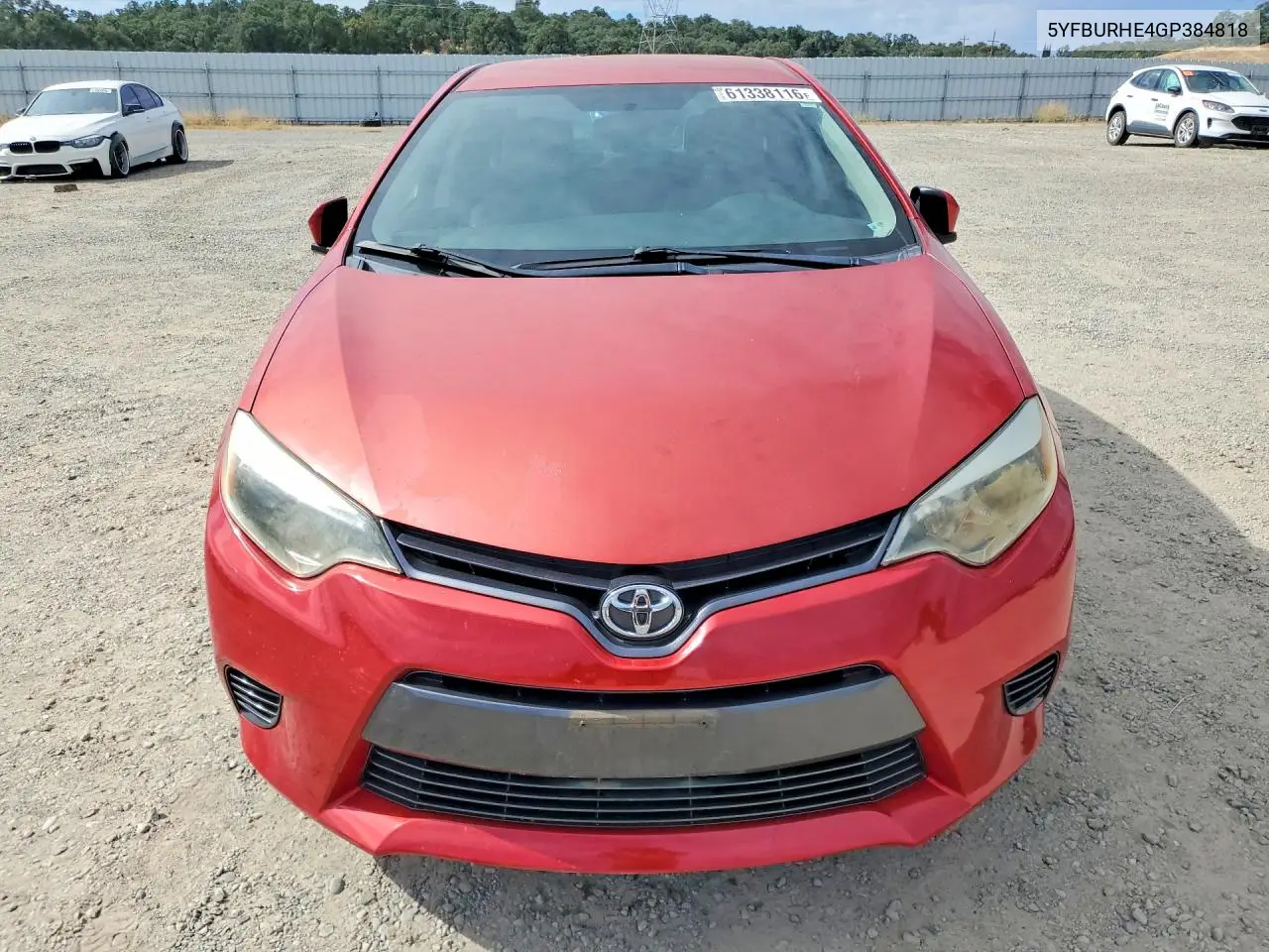 2016 Toyota Corolla Le VIN: 5YFBURHE4GP384818 Lot: 61338116