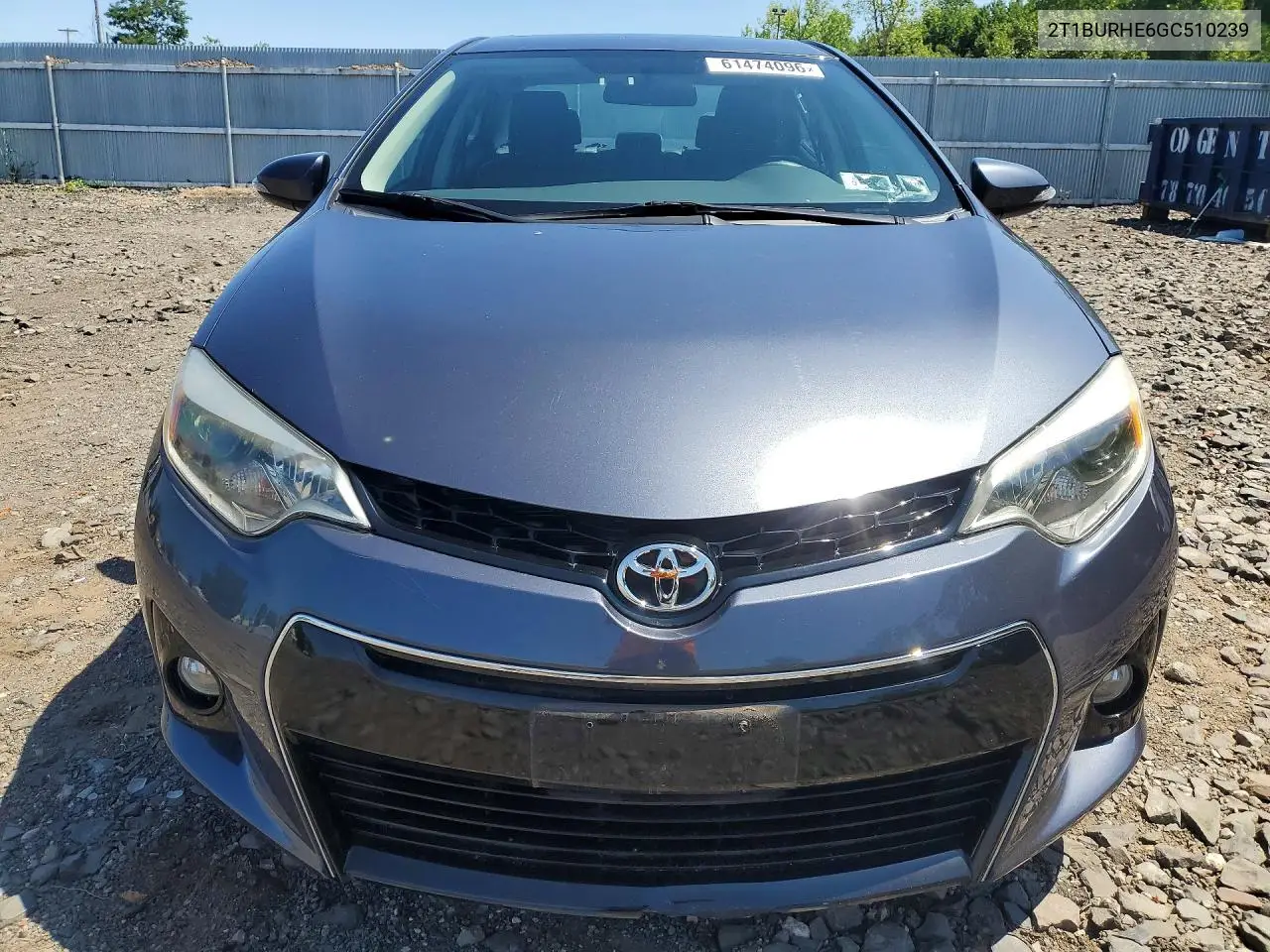 2016 Toyota Corolla S Premium VIN: 2T1BURHE6GC510239 Lot: 61474096