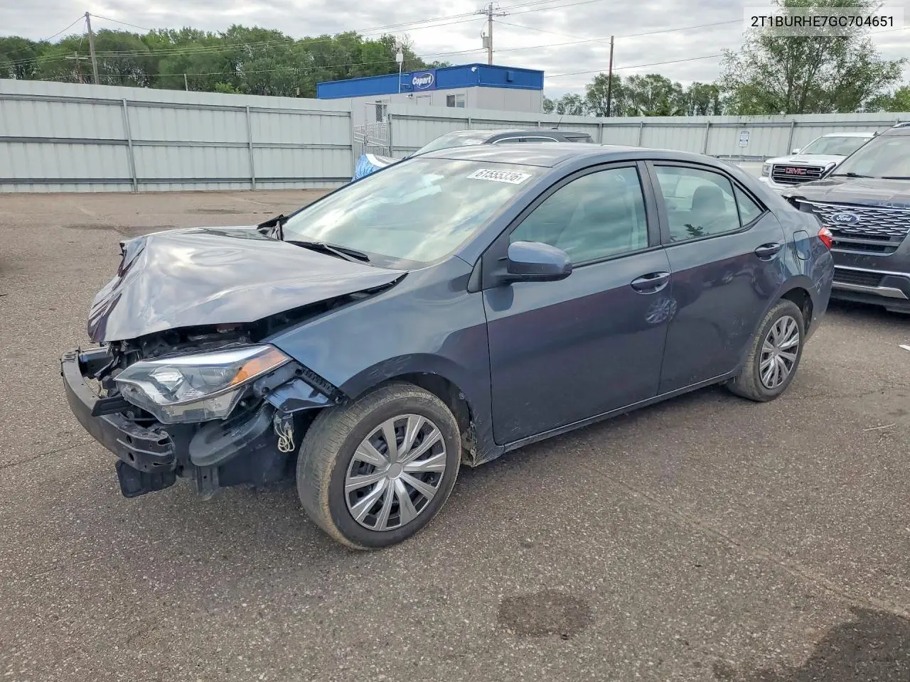 2016 Toyota Corolla Le VIN: 2T1BURHE7GC704651 Lot: 61555336