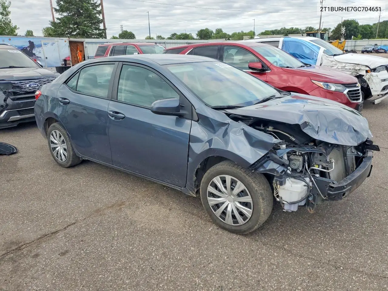 2016 Toyota Corolla Le VIN: 2T1BURHE7GC704651 Lot: 61555336