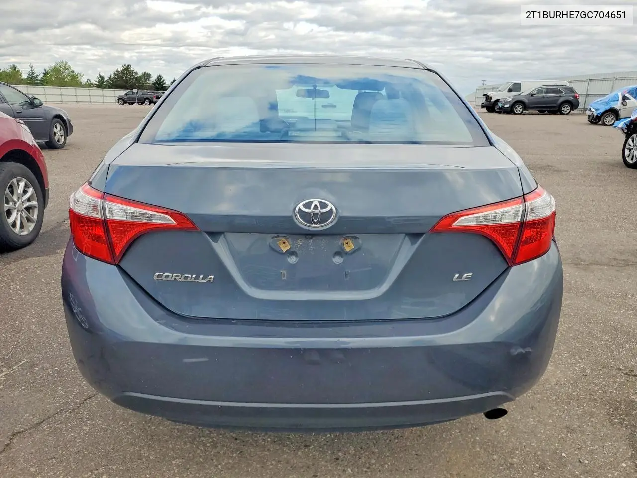 2016 Toyota Corolla Le VIN: 2T1BURHE7GC704651 Lot: 61555336
