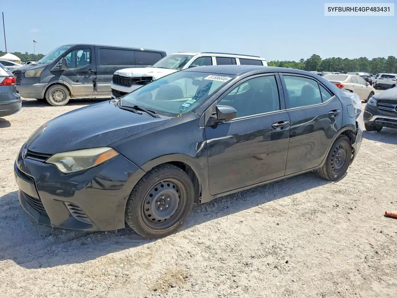 2016 Toyota Corolla Le VIN: 5YFBURHE4GP483431 Lot: 61586646