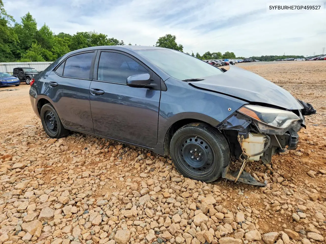 2016 Toyota Corolla Le VIN: 5YFBURHE7GP459527 Lot: 61592506