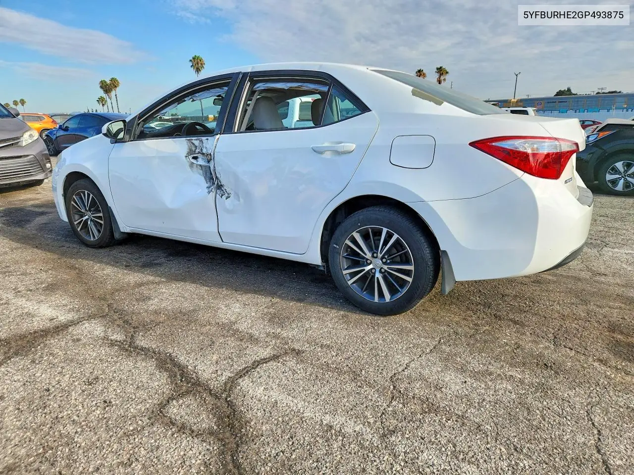 2016 Toyota Corolla Le Plus VIN: 5YFBURHE2GP493875 Lot: 62048886