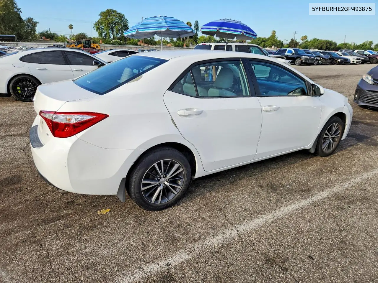 2016 Toyota Corolla Le Plus VIN: 5YFBURHE2GP493875 Lot: 62048886