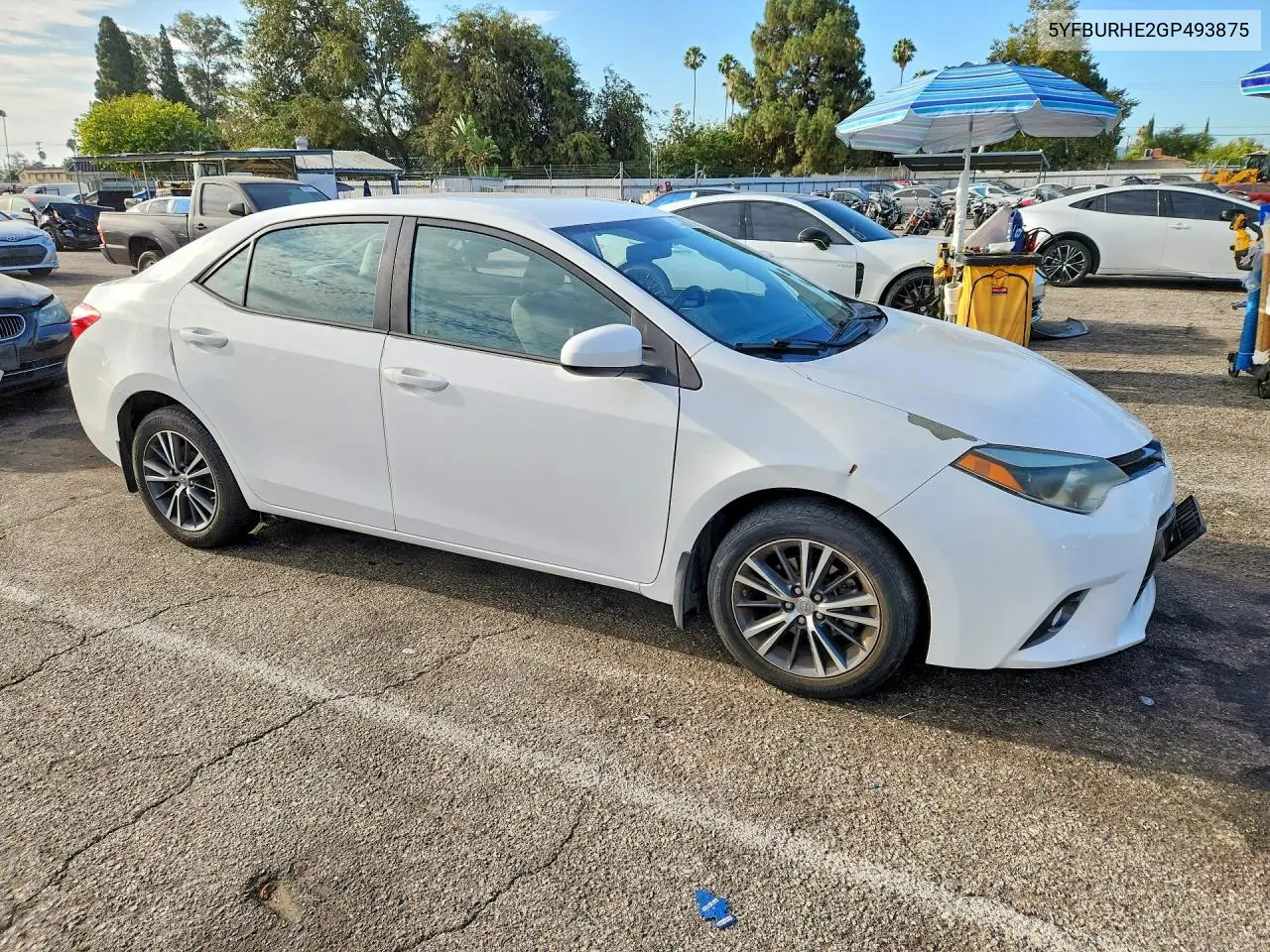 2016 Toyota Corolla Le Plus VIN: 5YFBURHE2GP493875 Lot: 62048886