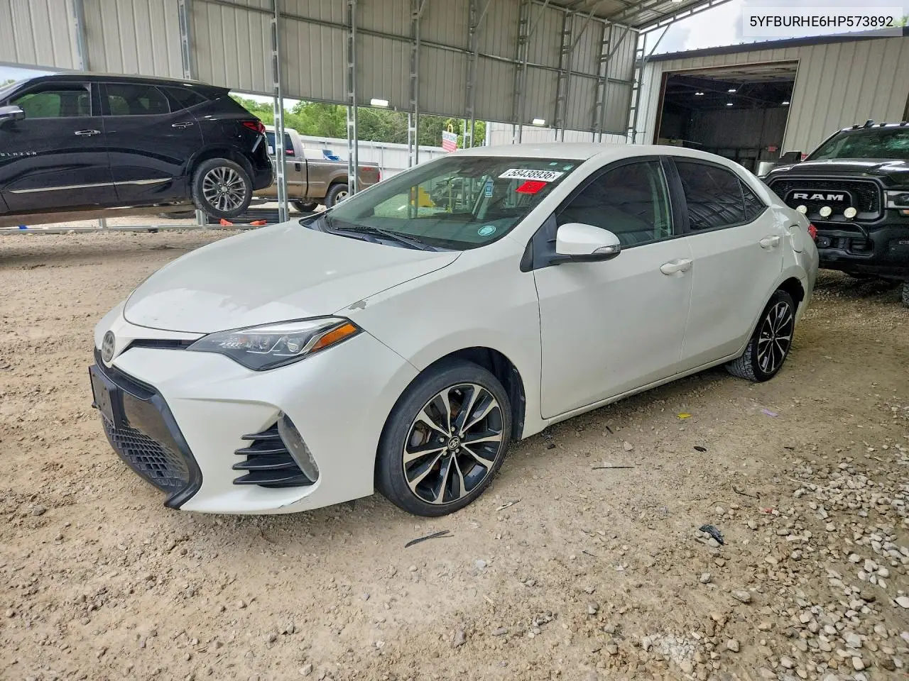 2017 Toyota Corolla Se VIN: 5YFBURHE6HP573892 Lot: 58438936