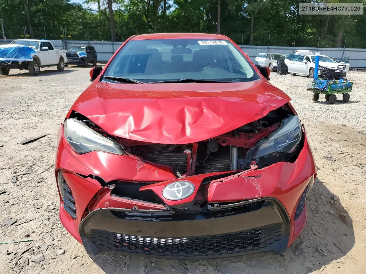 2017 Toyota Corolla Se VIN: 2T1BURHE4HC790020 Lot: 58742846