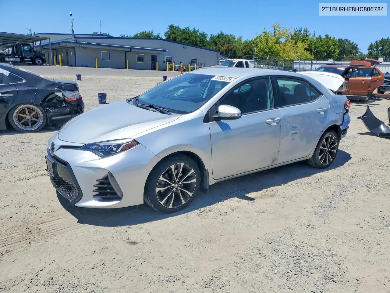2017 Toyota Corolla Se VIN: 2T1BURHE8HC806784 Lot: 58838626