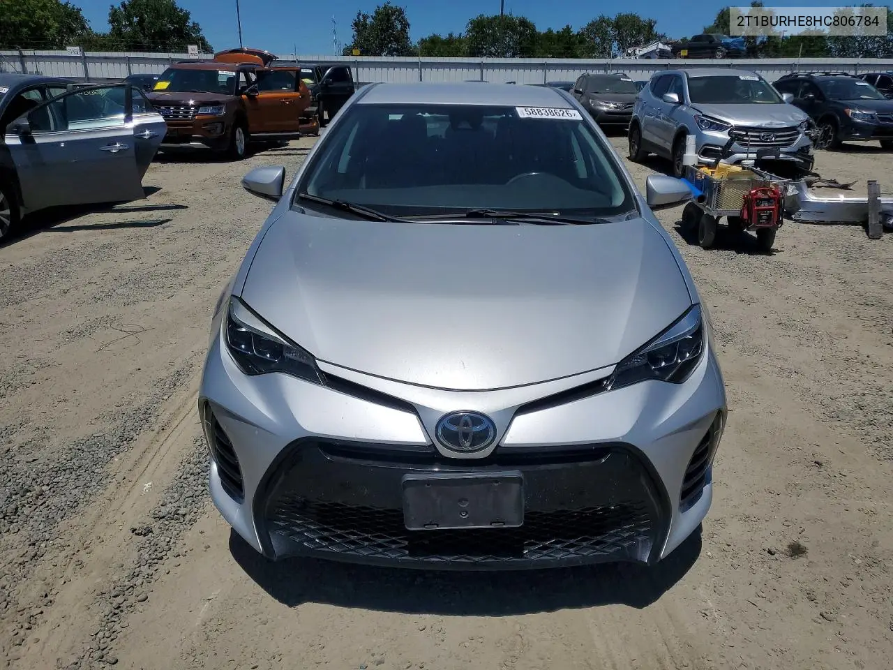 2017 Toyota Corolla Se VIN: 2T1BURHE8HC806784 Lot: 58838626