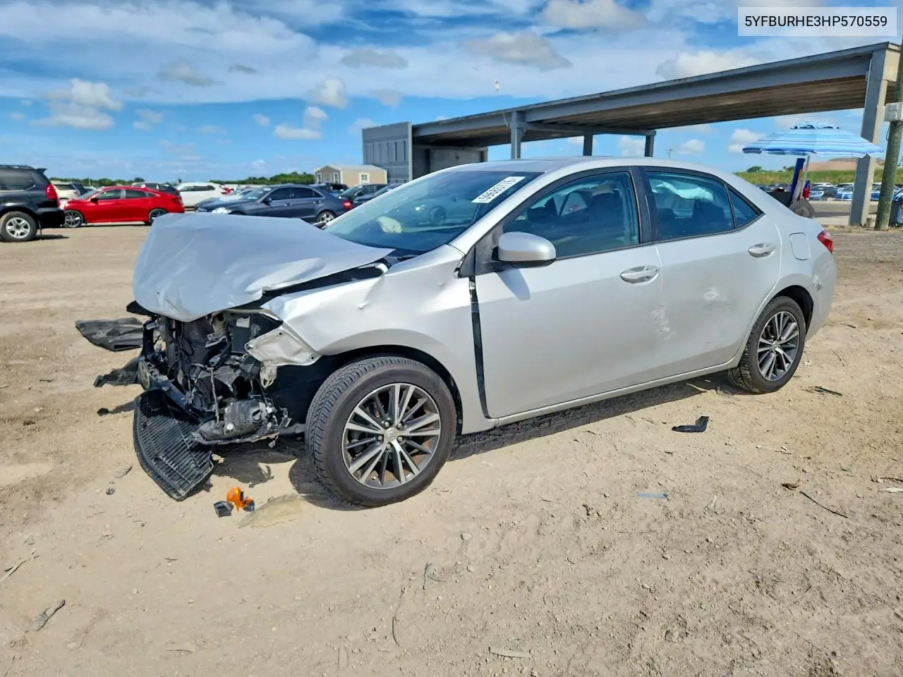 2017 Toyota Corolla Le VIN: 5YFBURHE3HP570559 Lot: 59685776