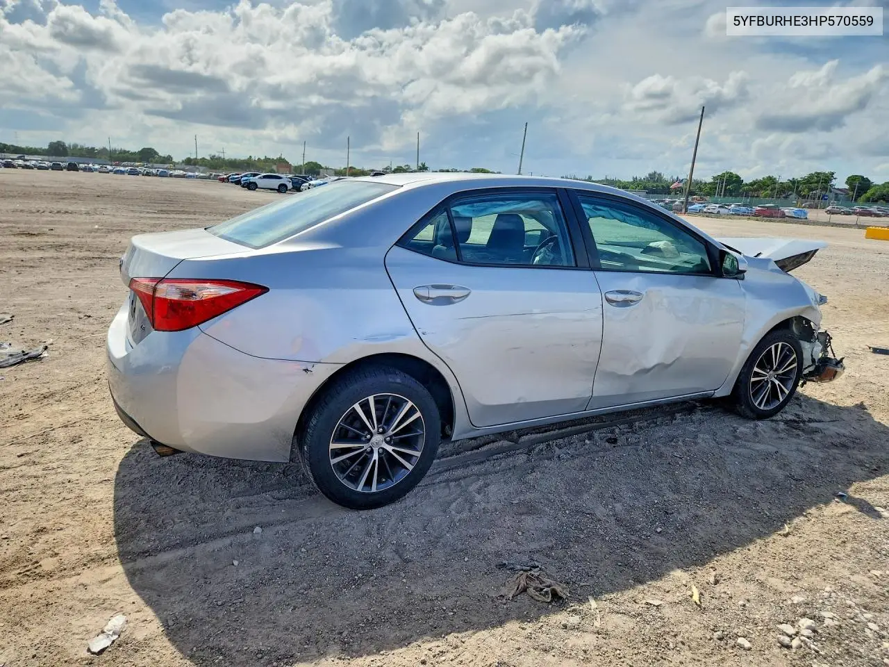 2017 Toyota Corolla Le VIN: 5YFBURHE3HP570559 Lot: 59685776