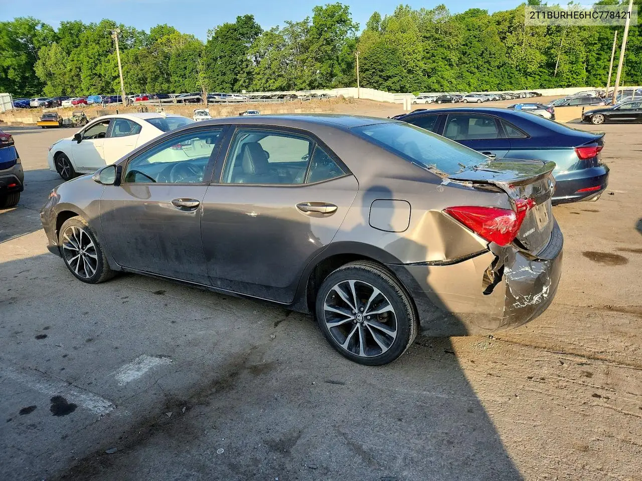 2017 Toyota Corolla L VIN: 2T1BURHE6HC778421 Lot: 77472065