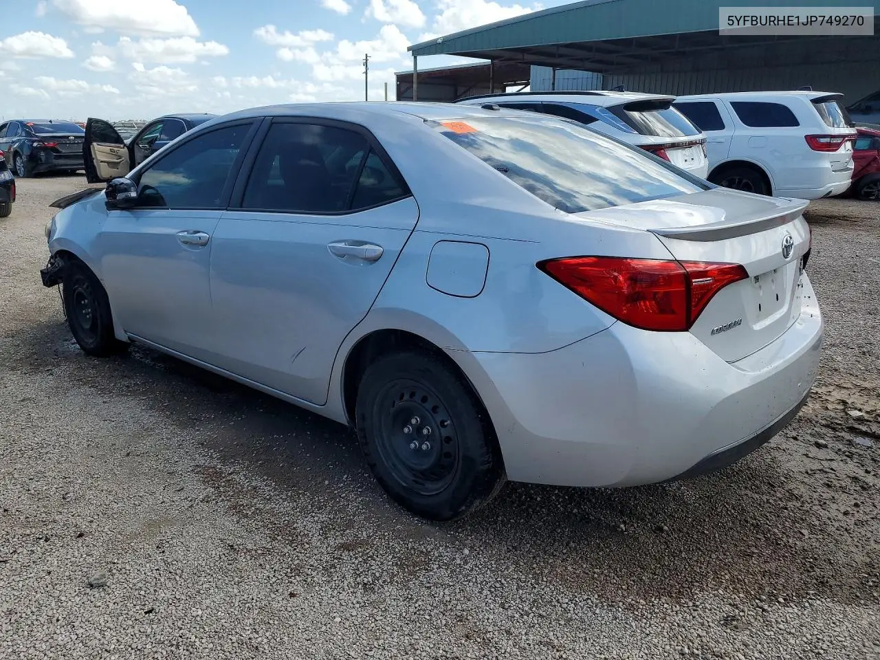 2018 Toyota Corolla Xse VIN: 5YFBURHE1JP749270 Lot: 55847016