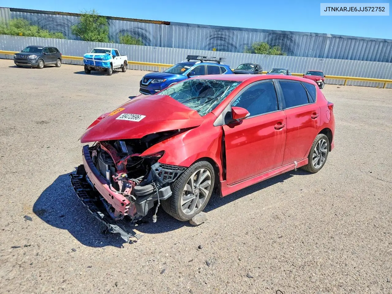 2018 Toyota Corolla Im Base VIN: JTNKARJE6JJ572752 Lot: 58472696