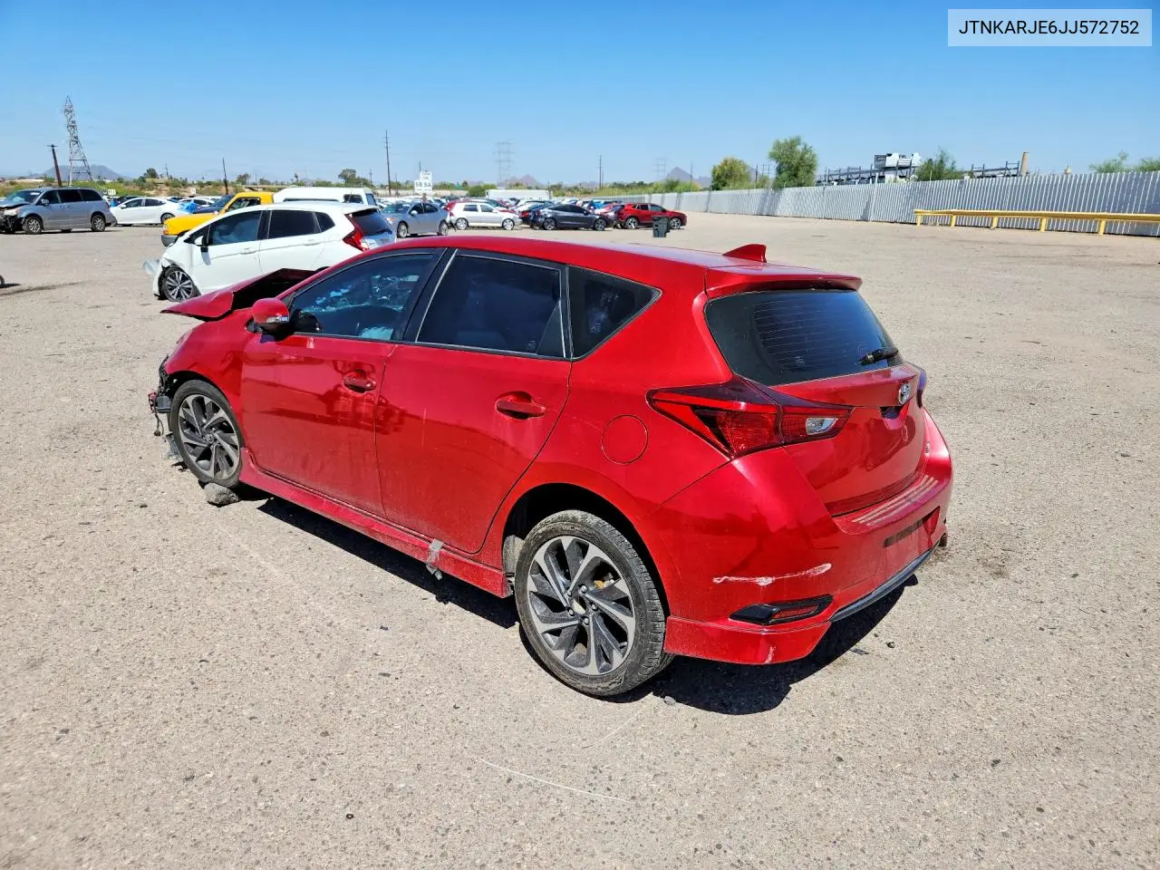 2018 Toyota Corolla Im Base VIN: JTNKARJE6JJ572752 Lot: 58472696