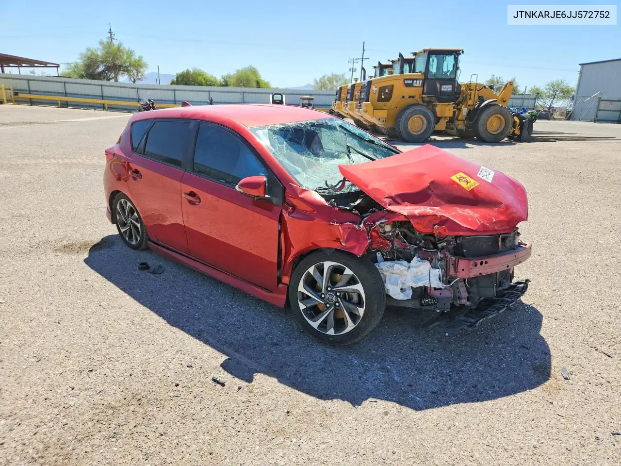 2018 Toyota Corolla Im Base VIN: JTNKARJE6JJ572752 Lot: 58472696
