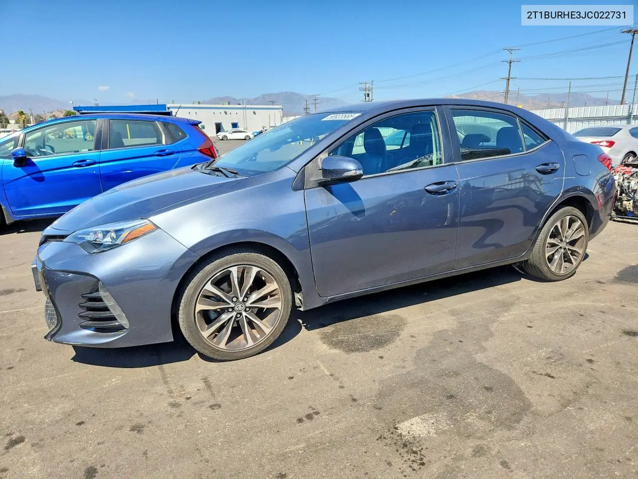 2018 Toyota Corolla Se VIN: 2T1BURHE3JC022731 Lot: 58923586