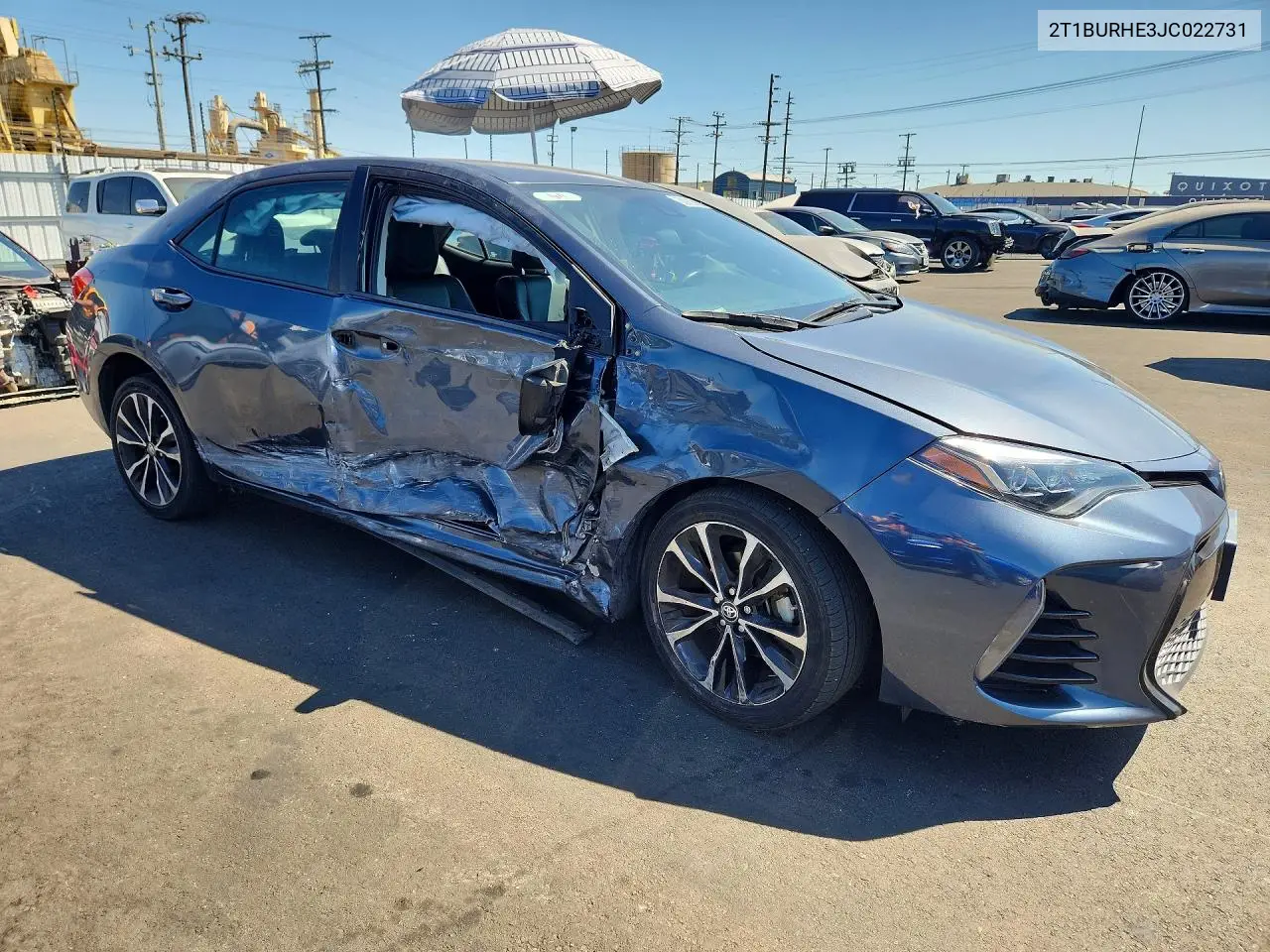 2018 Toyota Corolla Se VIN: 2T1BURHE3JC022731 Lot: 58923586