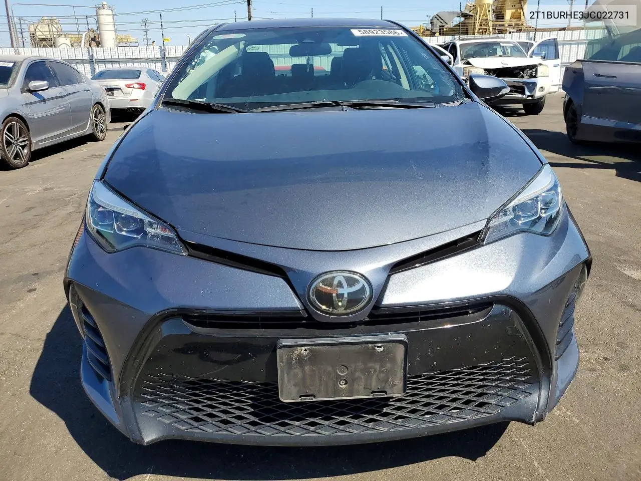 2018 Toyota Corolla Se VIN: 2T1BURHE3JC022731 Lot: 58923586