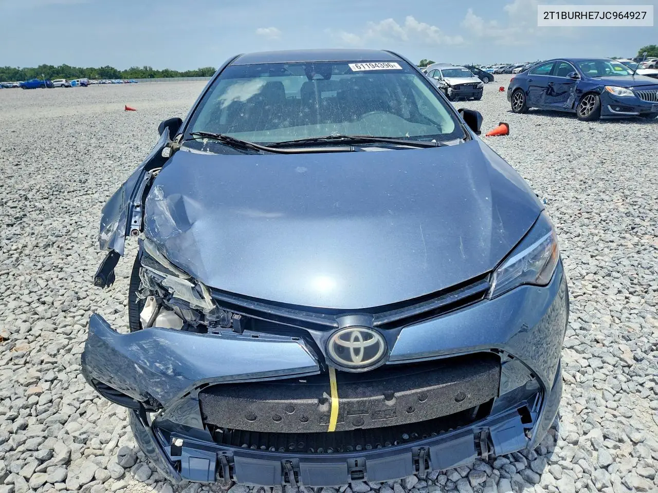 2018 Toyota Corolla Le VIN: 2T1BURHE7JC964927 Lot: 61194396