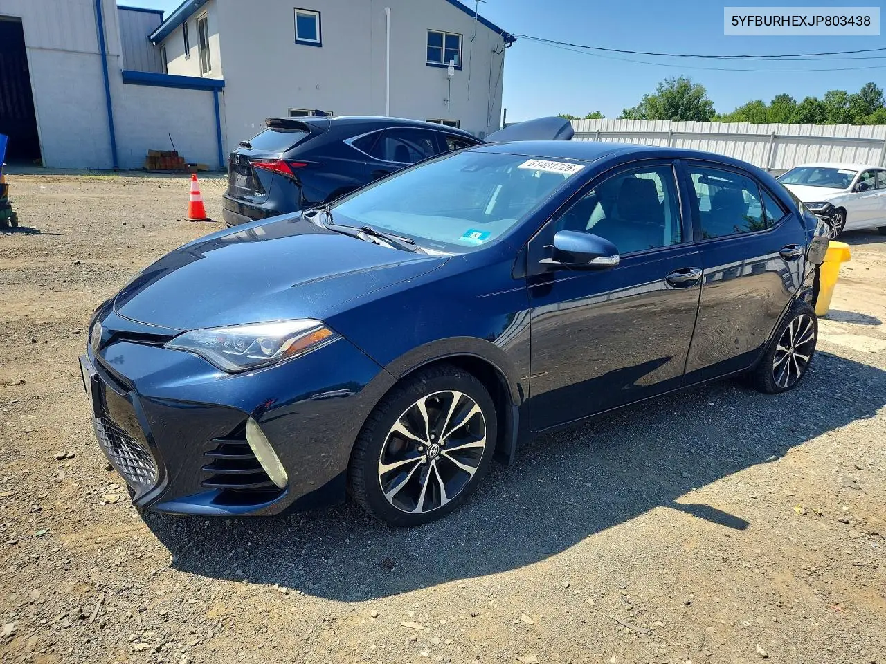 2018 Toyota Corolla Se VIN: 5YFBURHEXJP803438 Lot: 61401726