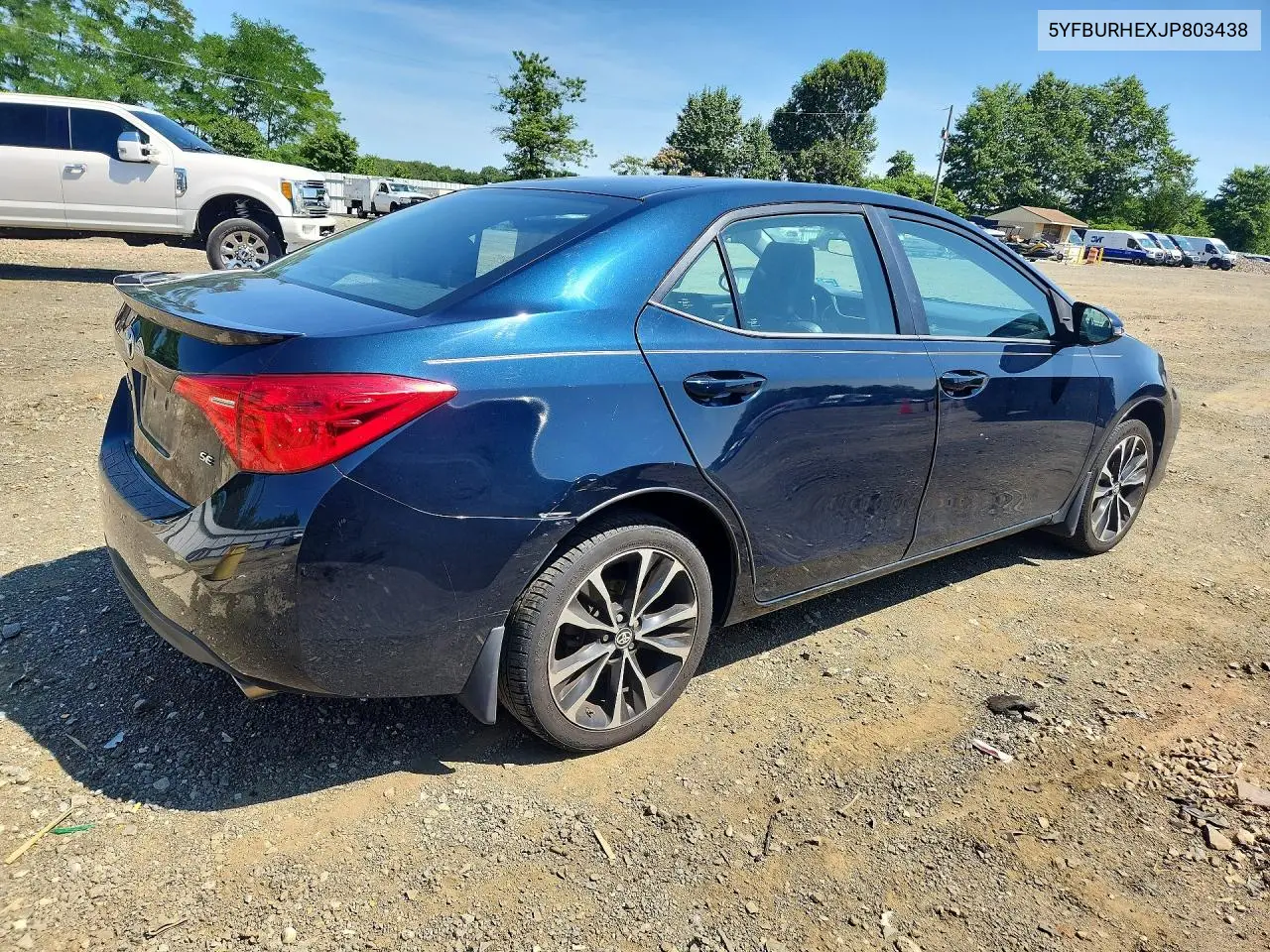 2018 Toyota Corolla Se VIN: 5YFBURHEXJP803438 Lot: 61401726