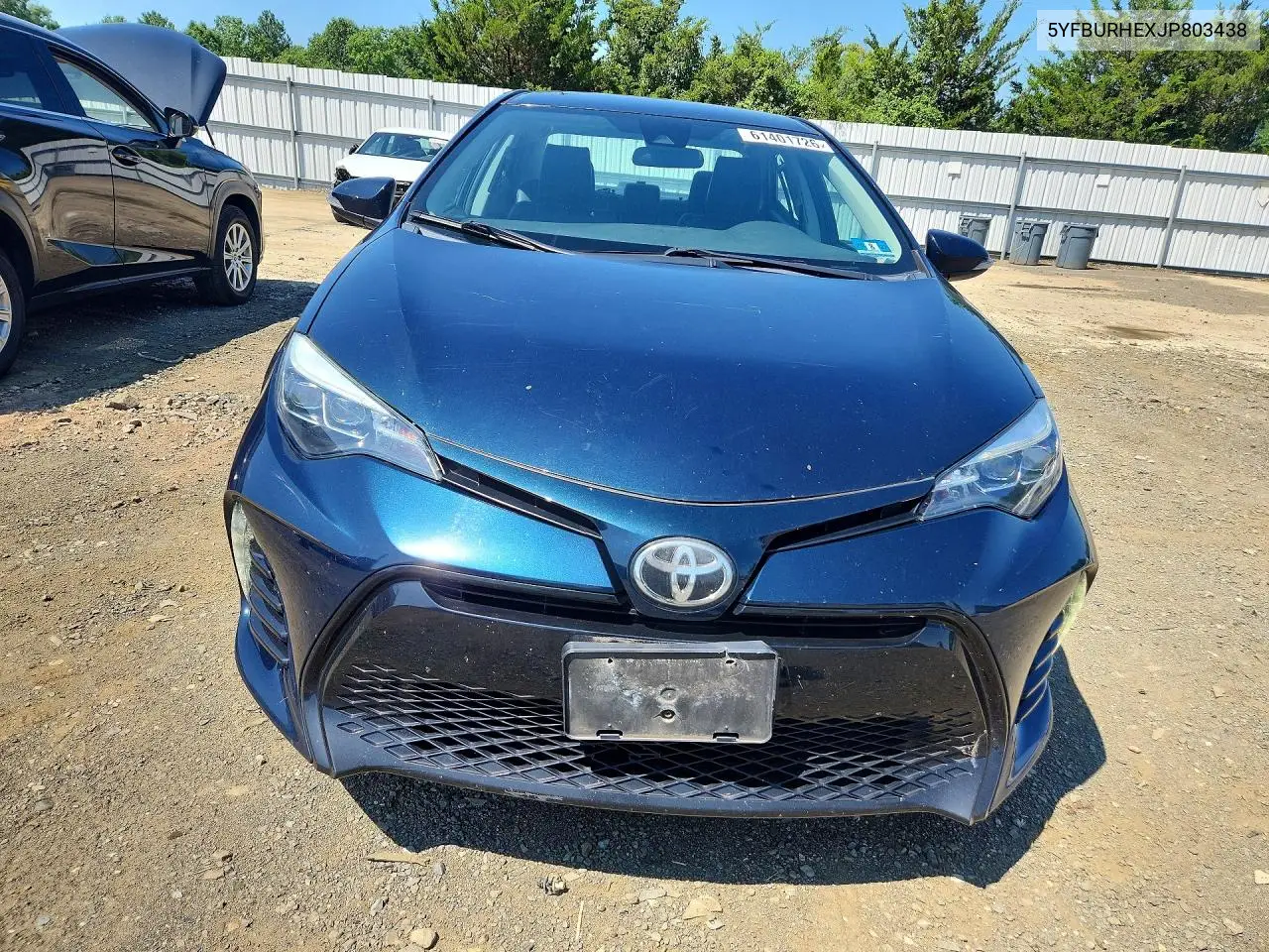 2018 Toyota Corolla Se VIN: 5YFBURHEXJP803438 Lot: 61401726