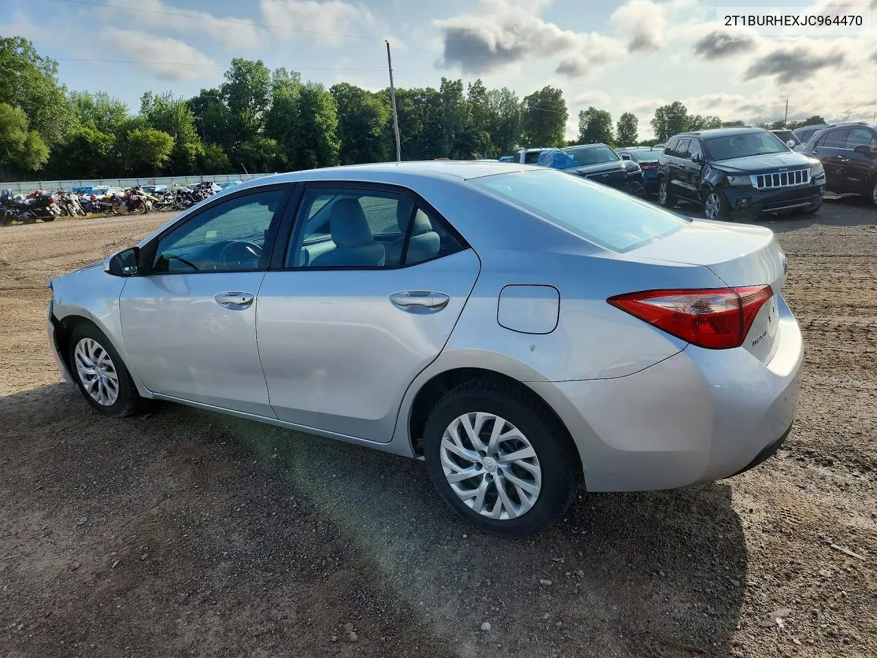 2018 Toyota Corolla Le VIN: 2T1BURHEXJC964470 Lot: 61977086