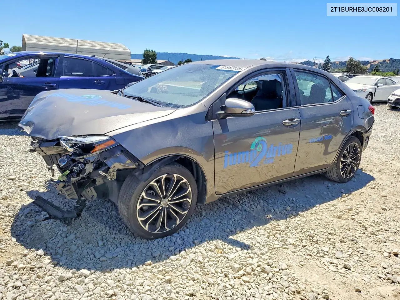 2018 Toyota Corolla Se VIN: 2T1BURHE3JC008201 Lot: 61982856