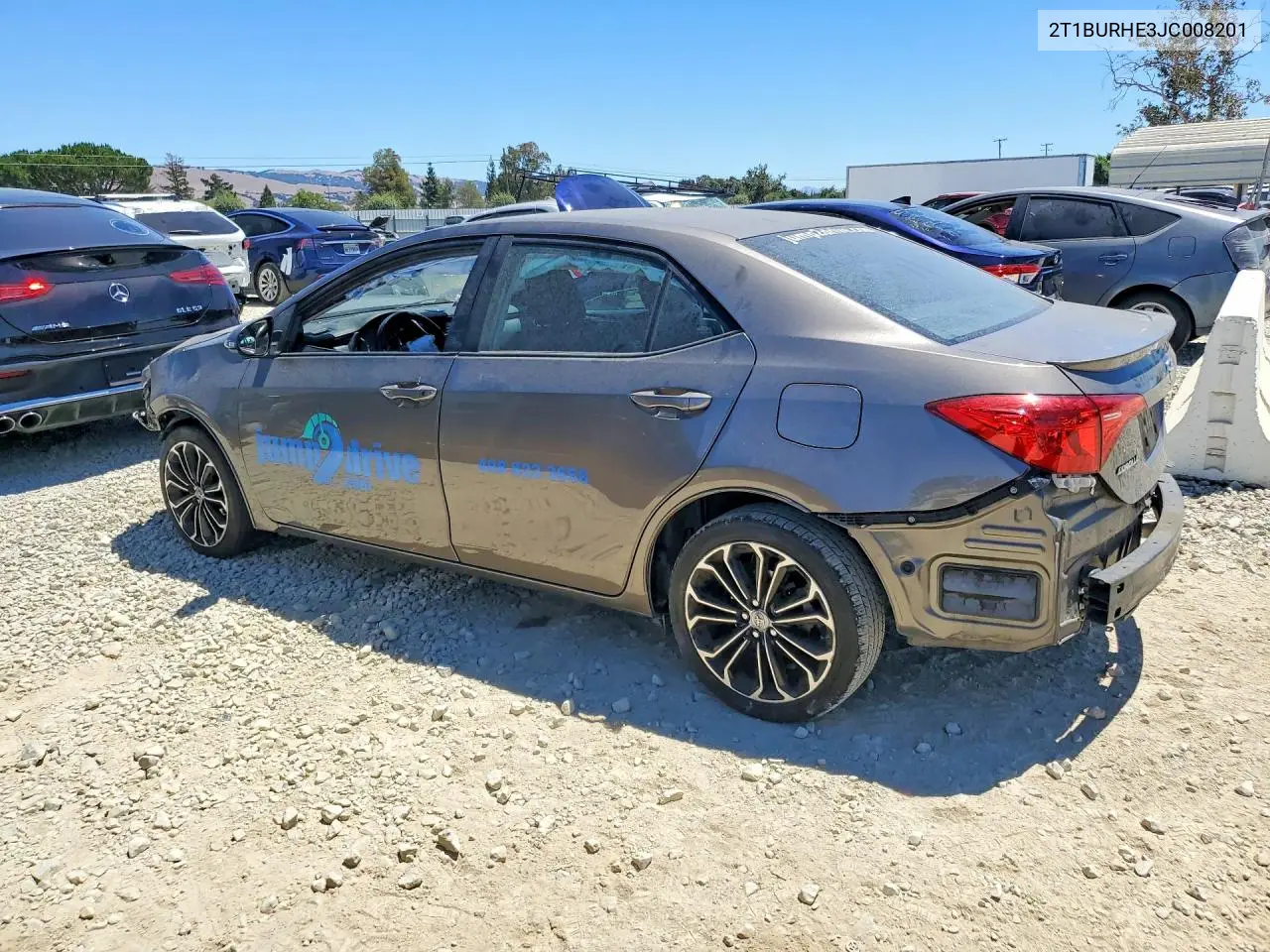 2018 Toyota Corolla Se VIN: 2T1BURHE3JC008201 Lot: 61982856